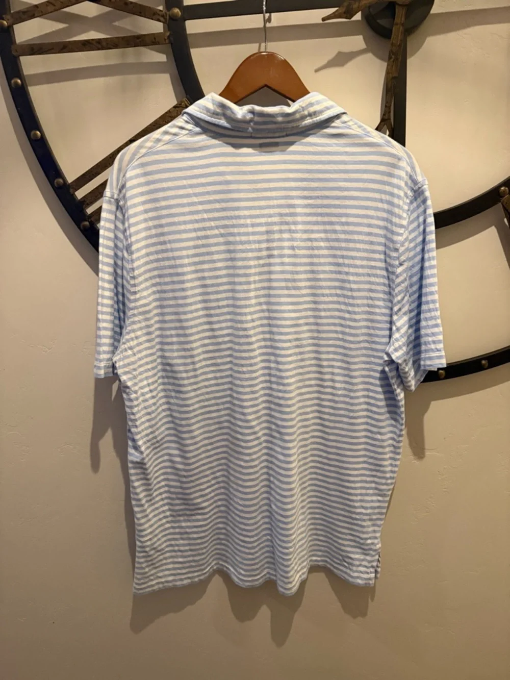 Polo by Ralph Lauren Men’s Light Blue & White Striped Polo